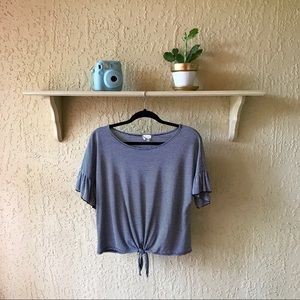 CAUTION TO THE WIND Black & White Striped T-Shirt